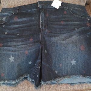 LB girlfriend stars denim shorts sz16 NWT